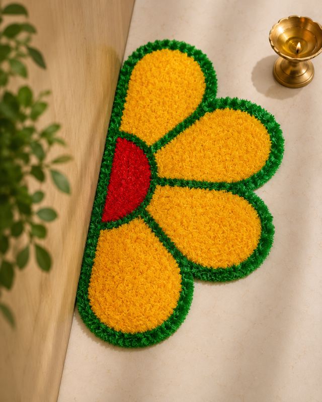 Marigold Half Rangoli Mat