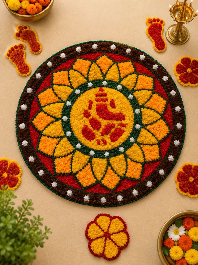 Traditional Kolam Border Mat