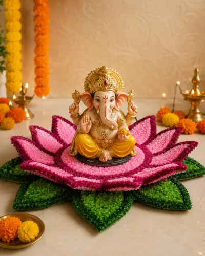 Rangfuroli Lotus Aasan – Ganpati Decoration Mat
